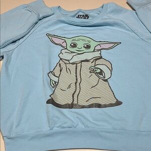 Star Wars Light Blue Hoodie with Yoda Design